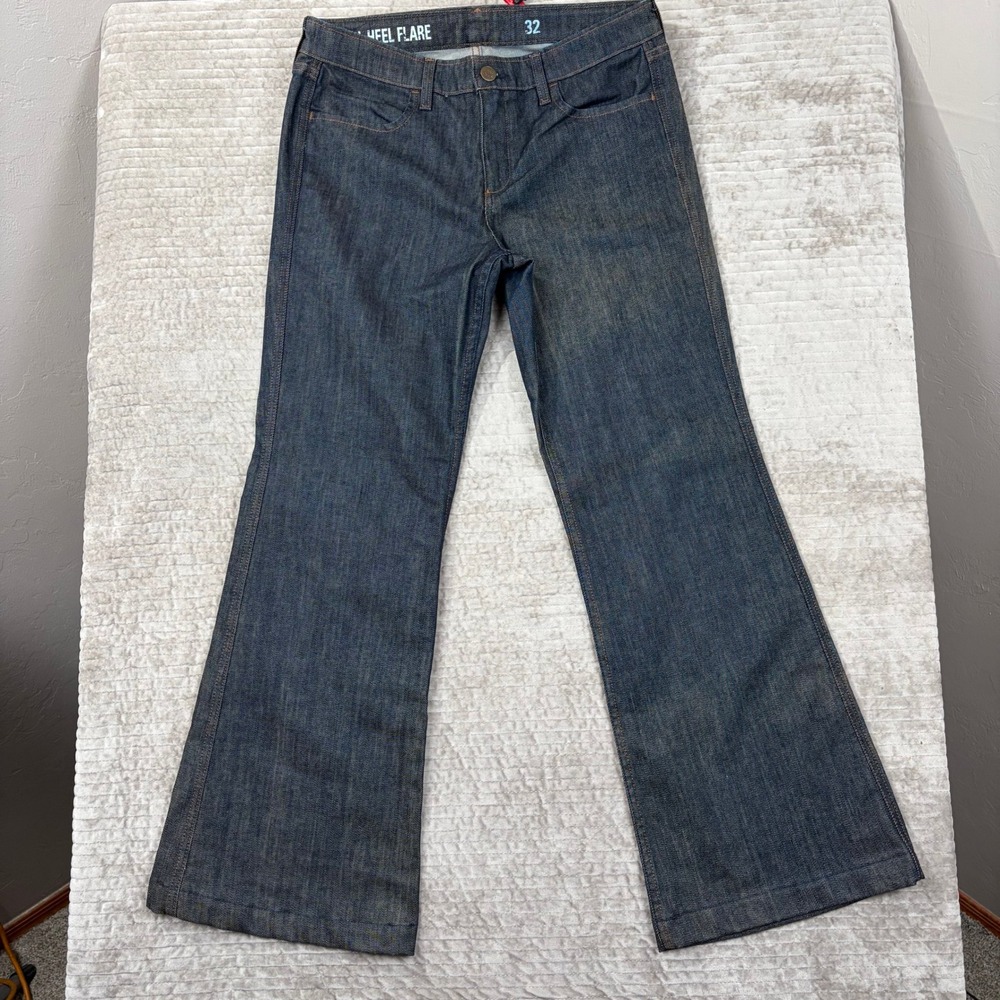 J.Crew High-Heel‎ Flare Jeans Dark Indigo Wash Size 32 BL7715 Made in USA
